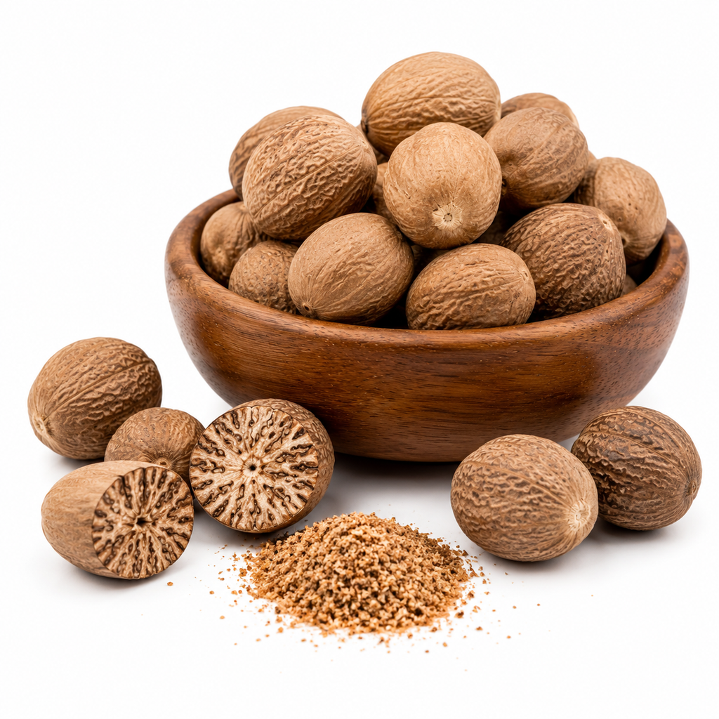 Premium Whole Nutmeg (Jaathikka) – 100% Natural & Aromatic Spice 250g